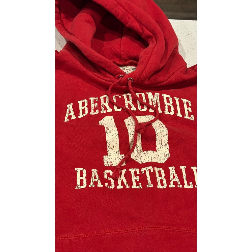 VTG Y2K Abercrombie & Fitch Mens Red Hoodie Sweatshirt XL - Picture 3 of 14